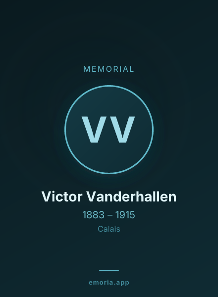 Memorial portrait of Victor Vanderhallen