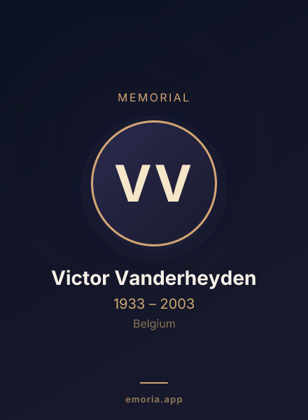 Memorial portrait of Victor Vanderheyden