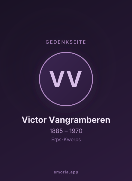 Gedenkportrait von Victor Vangramberen