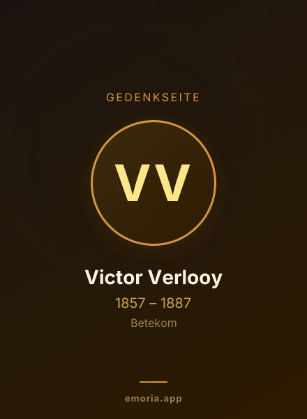 Gedenkportrait von Victor Verlooy