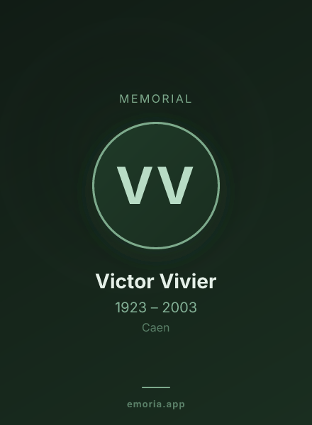 Memorial portrait of Victor Vivier