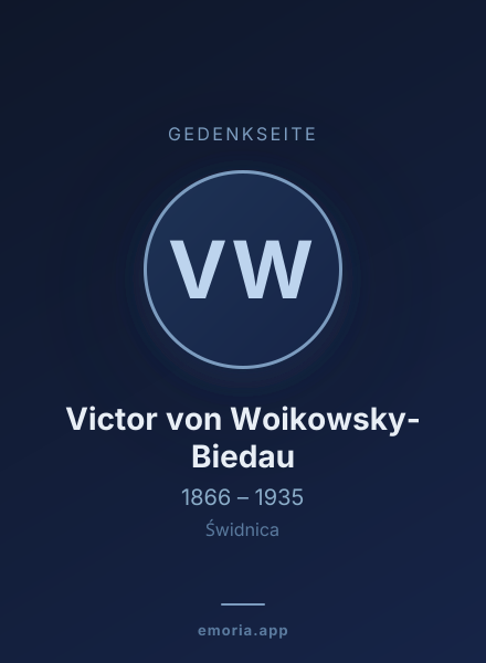 Gedenkportrait von Victor von Woikowsky-Biedau