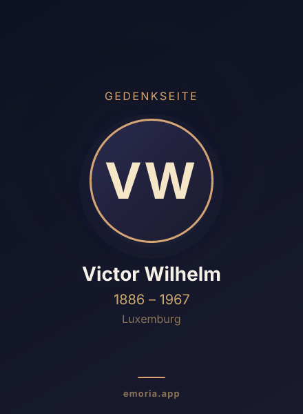 Gedenkportrait von Victor Wilhelm