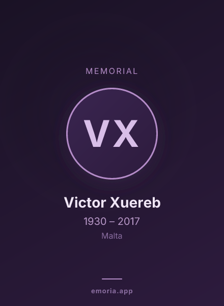 Memorial portrait of Victor Xuereb