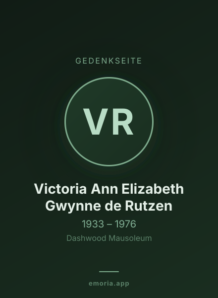 Gedenkportrait von Victoria Ann Elizabeth Gwynne de Rutzen