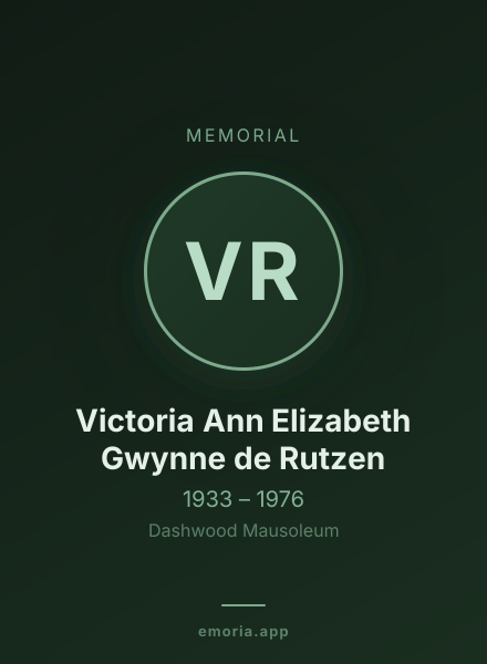 Memorial portrait of Victoria Ann Elizabeth Gwynne de Rutzen