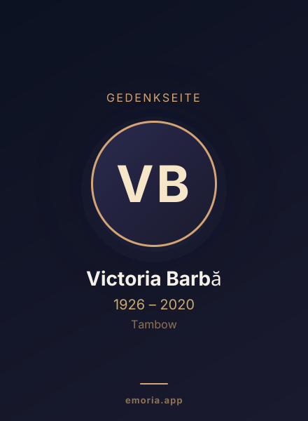 Gedenkportrait von Victoria Barbă
