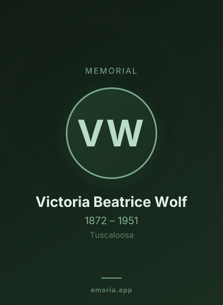 Memorial portrait of Victoria Beatrice Wolf