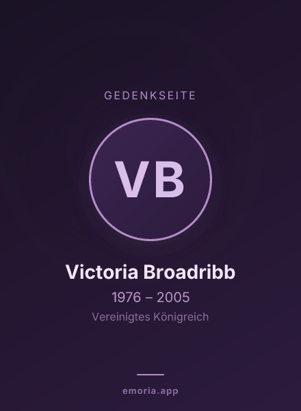 Gedenkportrait von Victoria Broadribb