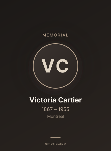 Memorial portrait of Victoria Cartier
