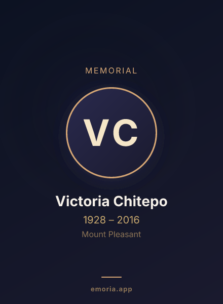 Memorial portrait of Victoria Chitepo