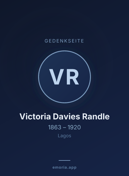 Gedenkportrait von Victoria Davies Randle