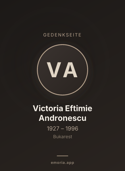 Gedenkportrait von Victoria Eftimie Andronescu