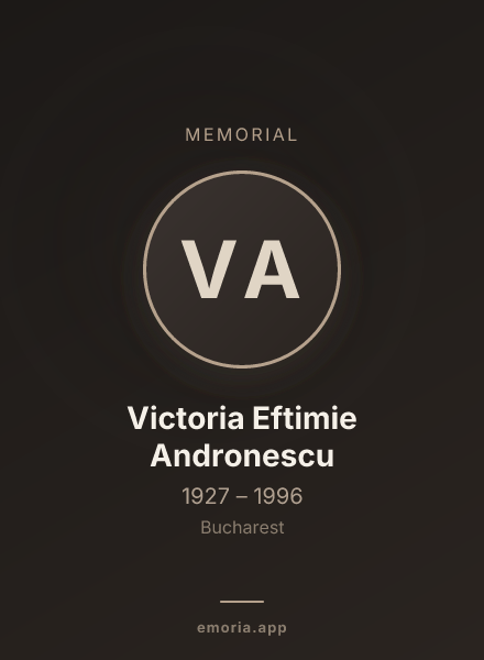 Memorial portrait of Victoria Eftimie Andronescu