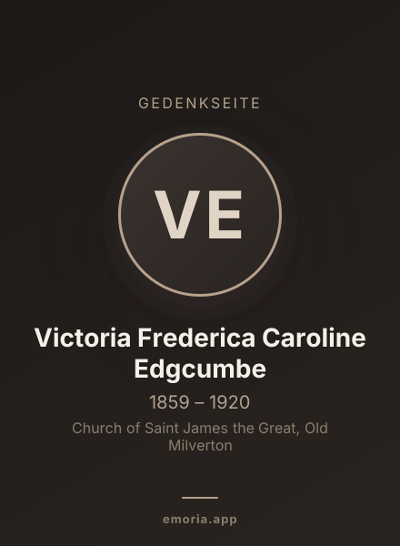 Gedenkportrait von Victoria Frederica Caroline Edgcumbe