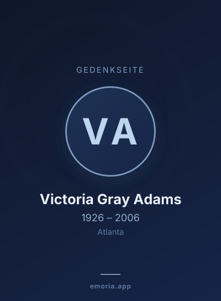 Gedenkportrait von Victoria Gray Adams