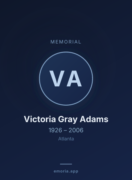 Memorial portrait of Victoria Gray Adams