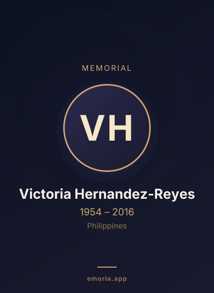 Memorial portrait of Victoria Hernandez-Reyes