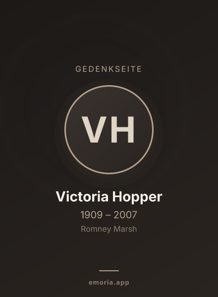 Gedenkportrait von Victoria Hopper