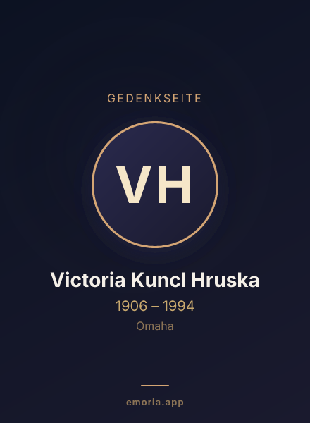 Gedenkportrait von Victoria Kuncl Hruska