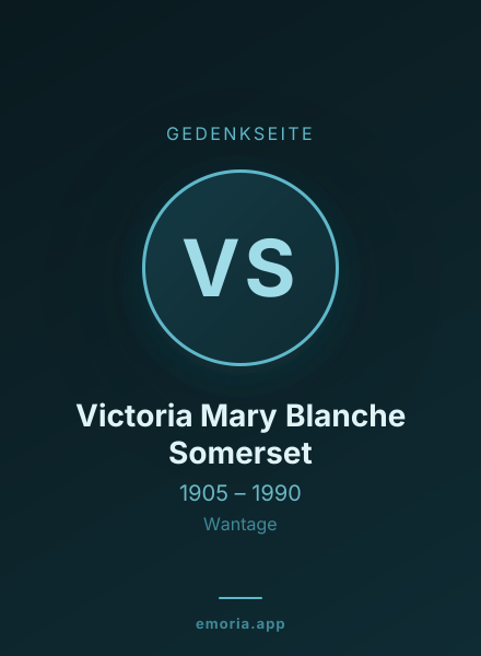 Gedenkportrait von Victoria Mary Blanche Somerset