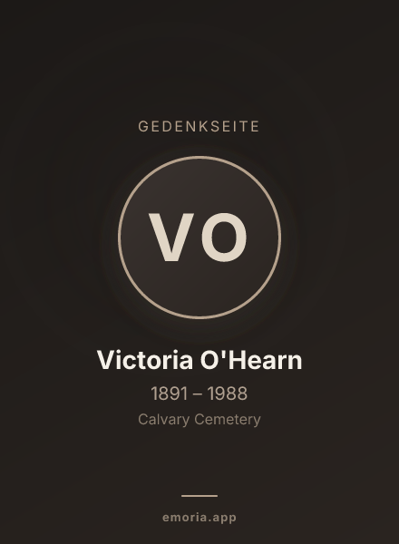 Gedenkportrait von Victoria O'Hearn