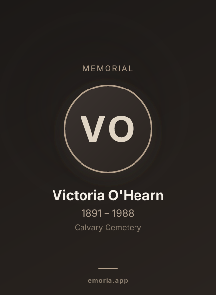 Memorial portrait of Victoria O'Hearn