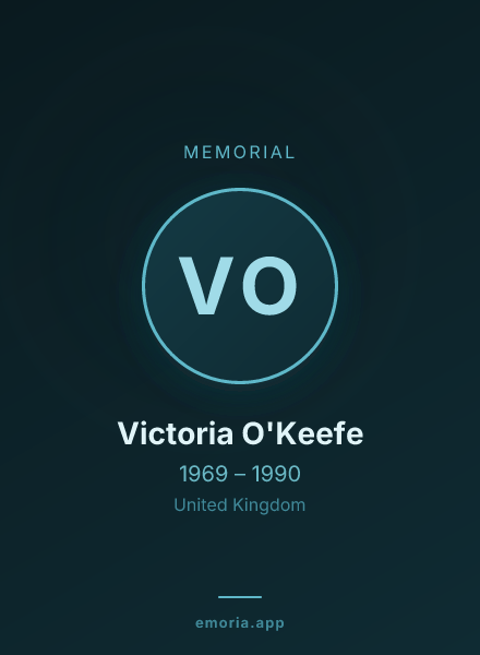 Memorial portrait of Victoria O'Keefe