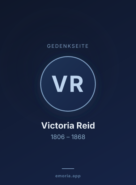 Gedenkportrait von Victoria Reid