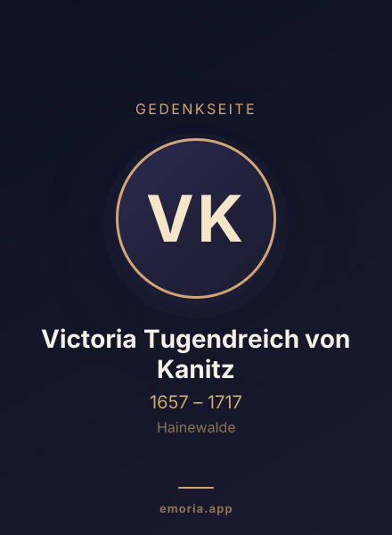 Gedenkportrait von Victoria Tugendreich von Kanitz