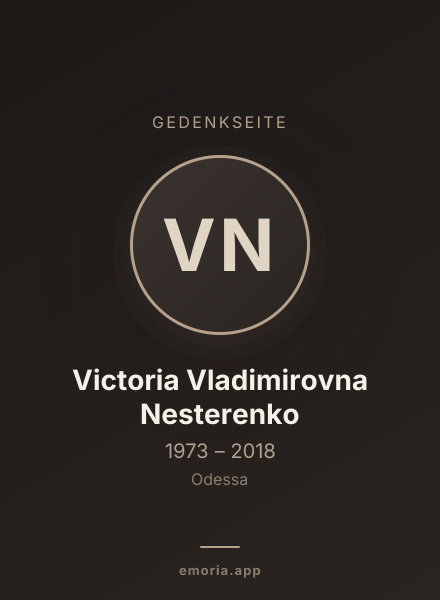 Gedenkportrait von Victoria Vladimirovna Nesterenko