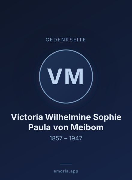 Gedenkportrait von Victoria Wilhelmine Sophie Paula von Meibom