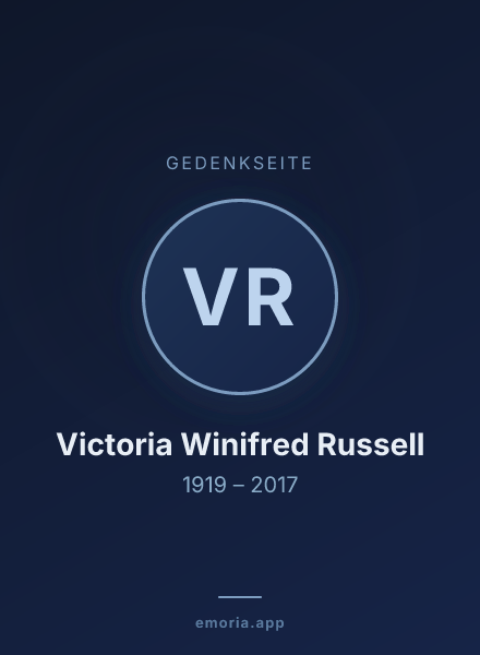 Gedenkportrait von Victoria Winifred Russell