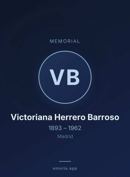 Memorial portrait of Victoriana Herrero Barroso