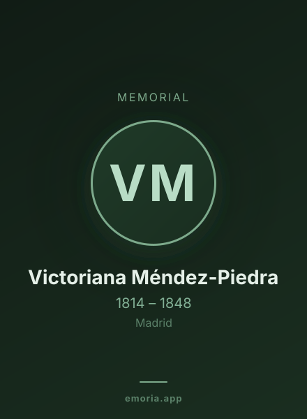 Memorial portrait of Victoriana Méndez-Piedra