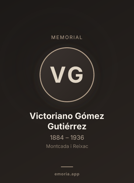Memorial portrait of Victoriano Gómez Gutiérrez