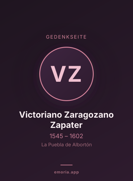 Gedenkportrait von Victoriano Zaragozano Zapater