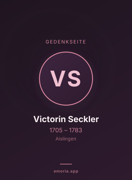 Gedenkportrait von Victorin Seckler