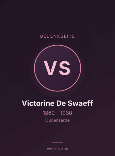 Gedenkportrait von Victorine De Swaeff