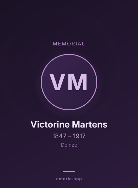 Memorial portrait of Victorine Martens
