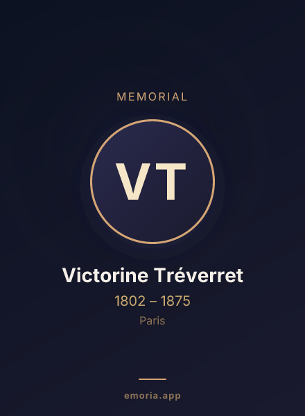 Memorial portrait of Victorine Tréverret
