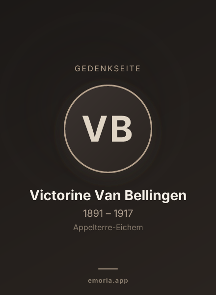Gedenkportrait von Victorine Van Bellingen