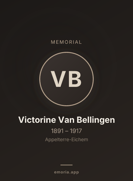 Memorial portrait of Victorine Van Bellingen