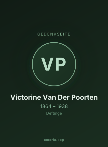 Gedenkportrait von Victorine Van Der Poorten