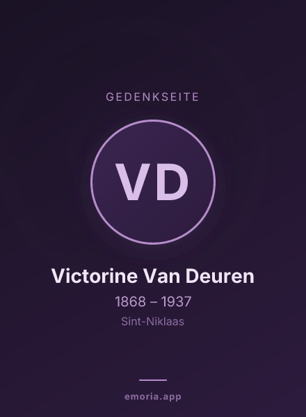 Gedenkportrait von Victorine Van Deuren