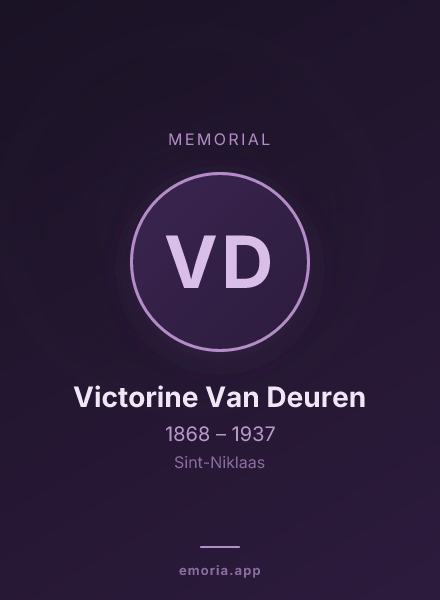 Memorial portrait of Victorine Van Deuren