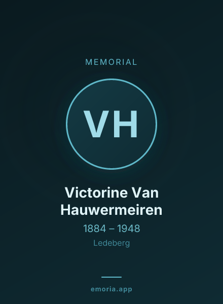 Memorial portrait of Victorine Van Hauwermeiren