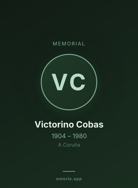 Memorial portrait of Victorino Cobas