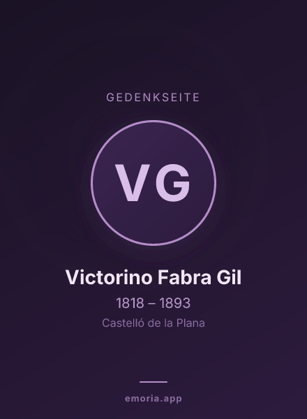 Gedenkportrait von Victorino Fabra Gil