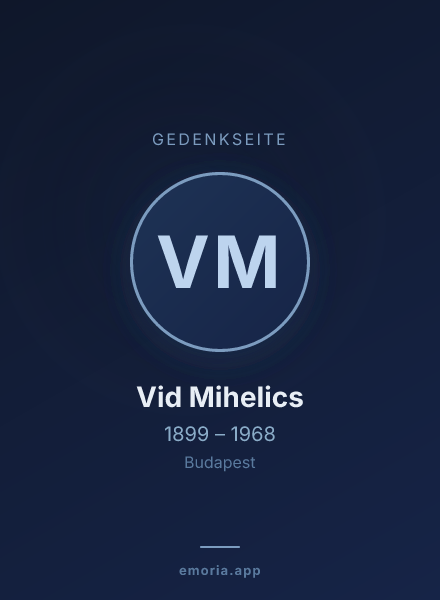 Gedenkportrait von Vid Mihelics